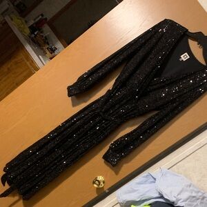 Anne Klein Black Sequin Maxi Dress